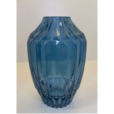 Vaso de Vidro Azul Relevos M Vaso de Vidro Azul Relevos M